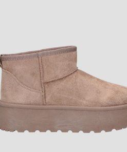 Donna DORATON Srl | Sondra - Stivaletti Platform Donna Invernali Con Ecopelliccia Khaki