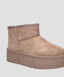 Donna DORATON Srl | Sondra - Stivaletti Platform Donna Invernali Con Ecopelliccia Khaki