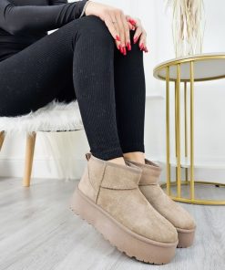 Donna DORATON Srl | Sondra - Stivaletti Platform Donna Invernali Con Ecopelliccia Khaki