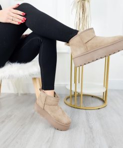 Donna DORATON Srl | Sondra - Stivaletti Platform Donna Invernali Con Ecopelliccia Khaki