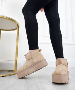 Donna DORATON Srl | Sondra - Stivaletti Platform Donna Invernali Con Ecopelliccia Khaki