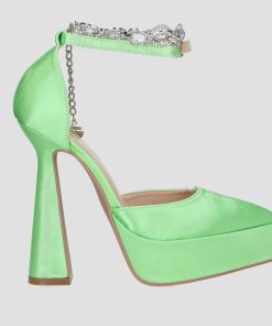 Donna DORATON Srl | Lolita - Decollete Donna Tacco 15 Cm Verde Mela