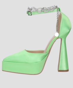 Donna DORATON Srl | Lolita - Decollete Donna Tacco 15 Cm Verde Mela