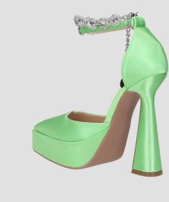 Donna DORATON Srl | Lolita - Decollete Donna Tacco 15 Cm Verde Mela