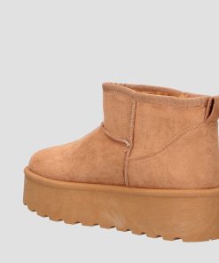 Donna DORATON Srl | Sondra - Stivaletti Platform Donna Invernali Con Ecopelliccia Camel