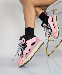 Donna DORATON Srl | Evangeline - Sneakers Donna Con Fiocco Rosa