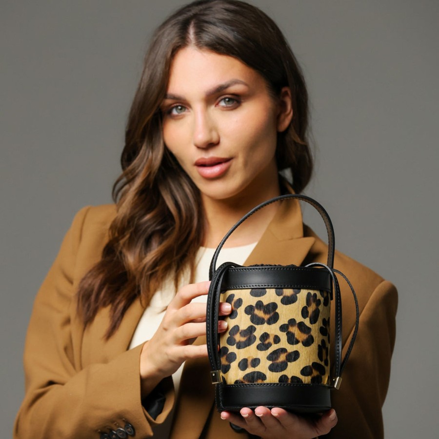 Donna DORATON Srl | Tokio - Borsa Donna A Mano E Tracolla In Vera Pelle Leopard