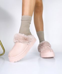 Donna DORATON Srl | Mona - Sabot Donna Invernale Con Ecopelliccia Rosa