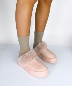 Donna DORATON Srl | Mona - Sabot Donna Invernale Con Ecopelliccia Rosa