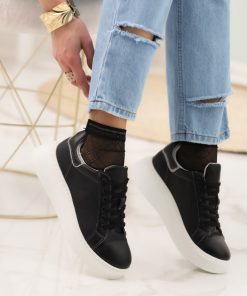 Donna DORATON Srl | Amanda - Sneakers Donna Tacco 6 Cm Nero