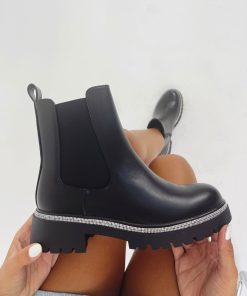 Donna DORATON Srl | Camille - Stivaletti Donna Con Brillantini Tacco 4 Cm Nero