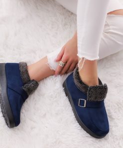 Donna DORATON Srl | Janessa - Scarponcini Donna Con Eco Pelliccia Blu