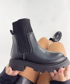 Donna DORATON Srl | Xeir - Stivaletti In Ecopelle Con Elastico Nero