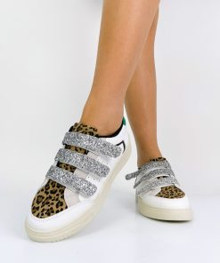 Donna DORATON Srl | Taylor - Sneakers Donna Con Velcro Leopard