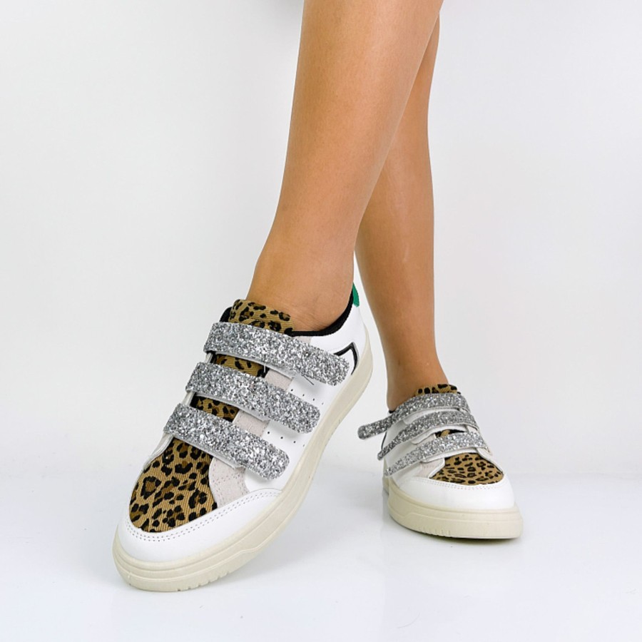 Donna DORATON Srl | Taylor - Sneakers Donna Con Velcro Leopard