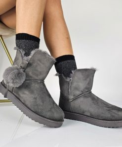 Donna DORATON Srl | Gullan - Stivaletti Donna Invernnali Con Ecopelliccia Grigio