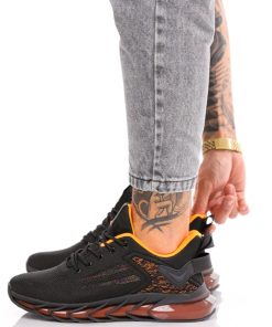 Uomo DORATON Srl | Sebastian - Sneakers Uomo Sportive Nero/Arancio