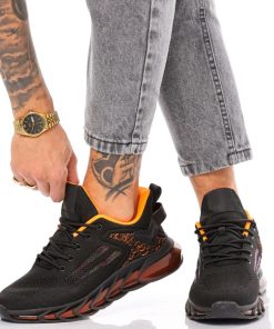 Uomo DORATON Srl | Sebastian - Sneakers Uomo Sportive Nero/Arancio