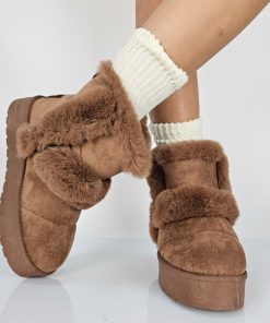 Donna DORATON Srl | Ebba - Stivaletti Donna Caldi Invernali Con Ecopelliccia Camel