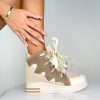 Donna DORATON Srl | Tiffy - Sneakers Donna Con Zeppa Interna Fango