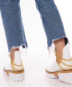 Donna DORATON Srl | Mellisa - Stivaletti Donna Platform Con Catena Bianco