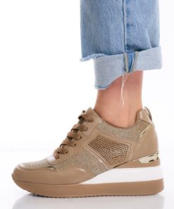 Donna DORATON Srl | Elais - Sneakers Donna Con Zeppa Khaki