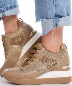 Donna DORATON Srl | Elais - Sneakers Donna Con Zeppa Khaki