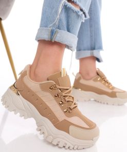 Donna DORATON Srl | Keisha - Sneakers Donna Fondo Alto Khaki