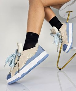 Donna DORATON Srl | Evangeline - Sneakers Donna Con Fiocco Azzurro