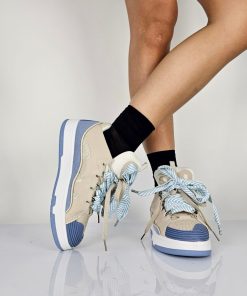 Donna DORATON Srl | Evangeline - Sneakers Donna Con Fiocco Azzurro