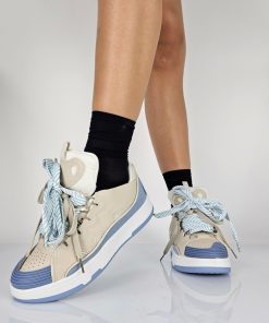 Donna DORATON Srl | Evangeline - Sneakers Donna Con Fiocco Azzurro