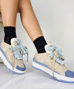 Donna DORATON Srl | Evangeline - Sneakers Donna Con Fiocco Azzurro