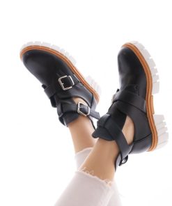 Donna DORATON Srl | Sweet Shoes - Stivaletti Donna Con Fibbie Nero