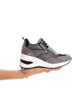 Donna DORATON Srl | Queen Helena - Sneakers Donna Con Strass Grigio