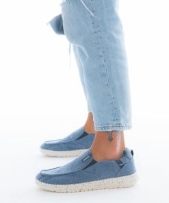 Uomo DORATON Srl | Canguro - Slip On Uomo In Tela Blu