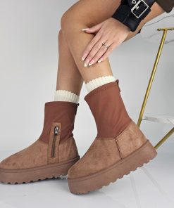 Donna DORATON Srl | Lana - Stivaletti Donna Invernali Con Ecopelliccia Camel