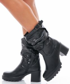 Donna DORATON Srl | Margaret - Stivaletto Donna Bikers Tacco 6 Cm Nero