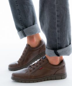 Uomo DORATON Srl | Quattro Passi - Sneakers Uomo Con Lacci Elastici Marrone